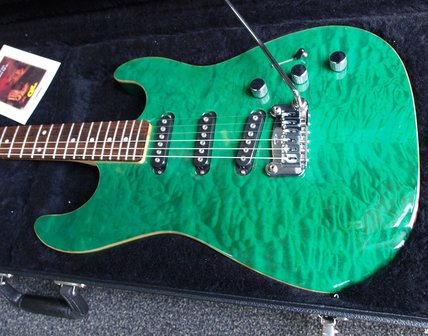 G&amp;L Legacy S500 DLX Clear Forest Green RW USA met certificaat van echtheid