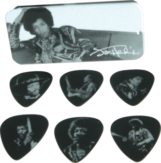 Dunlop plectrums Jimi Hendrix - Doos met 12, Silver Portrait, Heavy