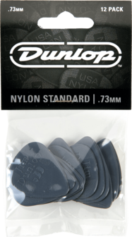 Dunlop plectrums, 12 stuks Nylon Standaard, dikte 0.73