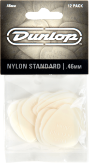 Dunlop plectrums, 12 stuks Nylon Standaard, dikte 0.46