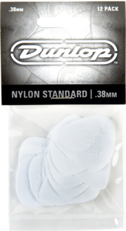 Dunlop plectrums, 12 stuks Nylon Standaard, dikte 0.38