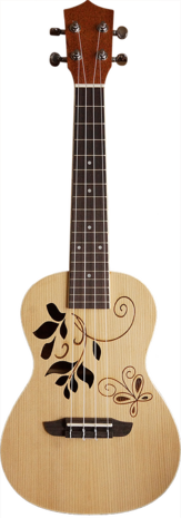 CLX Concert ukelele Leaves DeLuxe, Spruce bovenblad