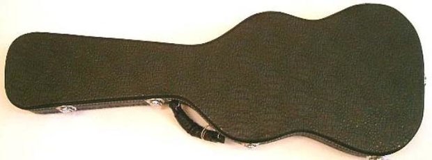 Houten koffer voor stratocaster of telecaster, zwart kroko 