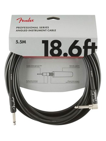 Fender Professional Series instrument cable, 18.6ft (ca 600 cm), haaks / recht