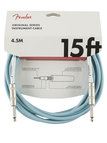 Fender Original Series instrument cable, 15 ft (ca 450 cm) Daphne Blue