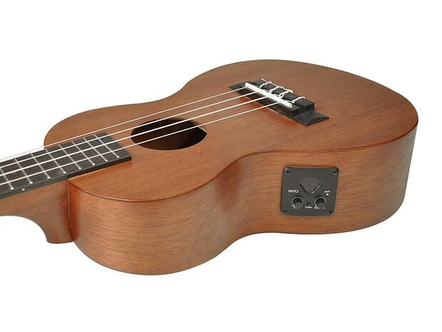 Mahalo Java MJ3 Tenor ukulele electro-akoestisch, Transparant Bruin met hoes