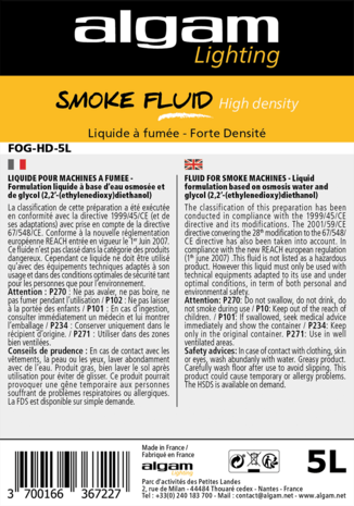 Smoke Fluid / rookvloeistof met zware densiteit - 5 liter
