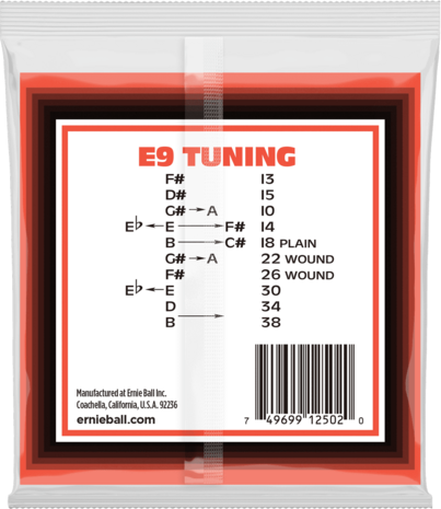 Ernie Ball - CEB 2502 snarenset pedalsteel Tuning E9, 10 snaren Nickel wound