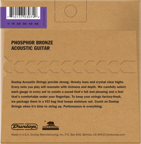 Dunlop DAP1152 011 snarenset voor akoestische western gitaar