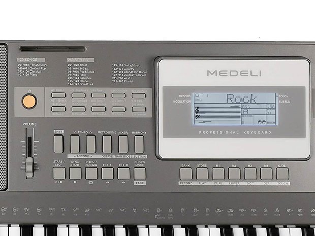 Medeli Aspire A100S keyboard Silver, 61 toetsen, met adapter