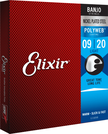 Elixir Banjosnaren 11600 Light Polyweb voor 5-snarige banjo