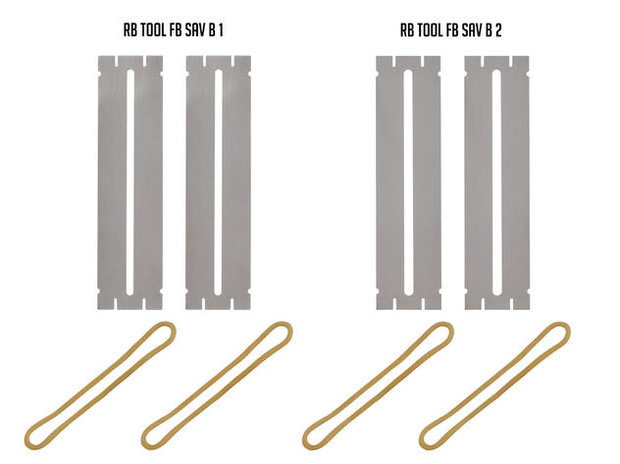 RockCare Bass Fingerboard Saver Set, for medium and jumbo frets 2 pcs of each + Sanding Block 