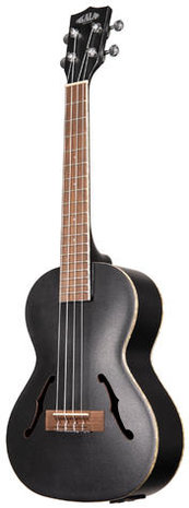 KALA Metallic Black Archtop Tenor Ukulele, with EQ & Case (UC-T) 