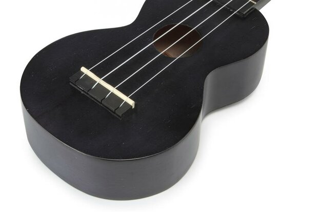 Kahiko sopraan ukelele met extra brede hals (wide neck) trans black