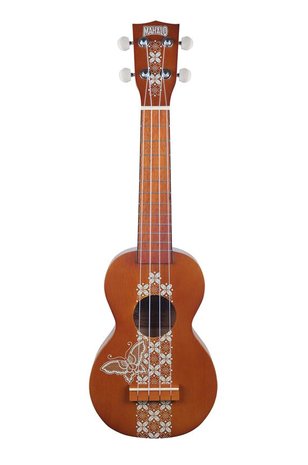 Kahiko Batik series sopraan ukelele met hoes, trans brown