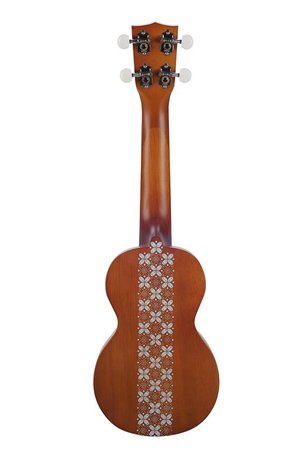 Kahiko Batik series sopraan ukelele met hoes, trans brown
