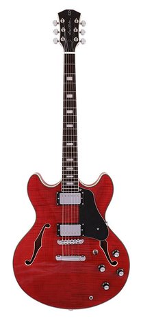 Sire H7 Series Larry Carlton electric archtop, See Through Red