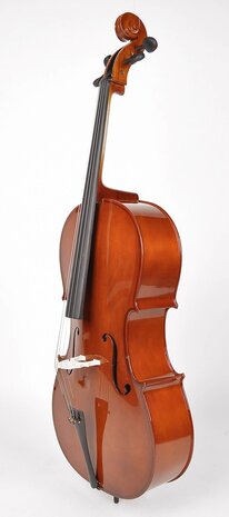 Leonardo 4/4 cello nitro, hardhout toets en stemsleutels, inclusief tas en strijkstok