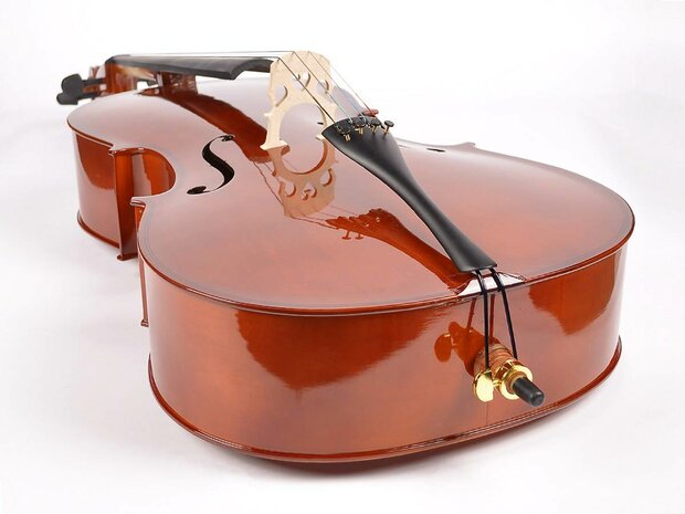 Leonardo 4/4 cello nitro, hardhout toets en stemsleutels, inclusief tas en strijkstok