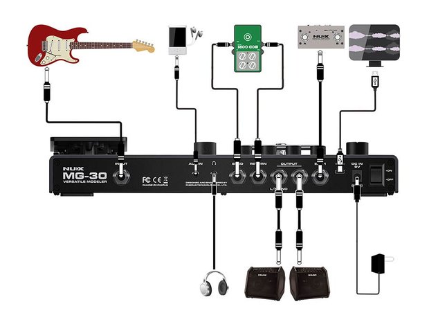 Nux MG-30 Modelers + Multi-Effects professioneel multi-effectpedaal 