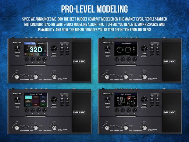 Nux MG-30 Modelers + Multi-Effects professioneel multi-effectpedaal 