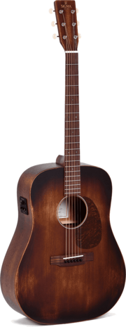 Sigma DM-15E-AGED electro-akoestische dreadnought, aged old whiskey barrel