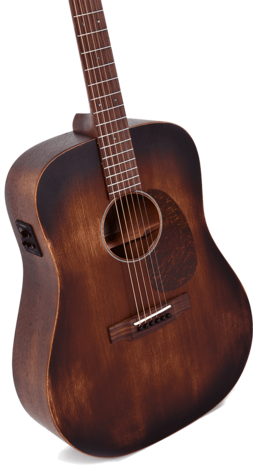 Sigma DM-15E-AGED electro-akoestische dreadnought, aged old whiskey barrel