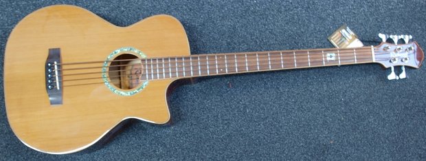 Richwood 5-snarige electro-akoestische basgitaar, naturel, limited edition