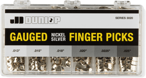 Dunlop metalen vingerplectrum, diverse diktes 0.13" tot 0.25"
