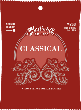 Martin M 260 klassieke gitaarsnaren met ball end, set bronze wound & clear nylon