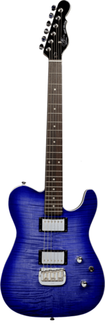 G&L Asat DeLuxe Carved Top, BBS Brigth Blueburst