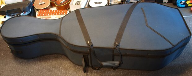 Hardfoam cellokoffer voor 7/8 of 4/4 cello, blauw, op wielen