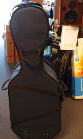 Hardfoam cellokoffer voor 4/4 cello, blauw, op wielen