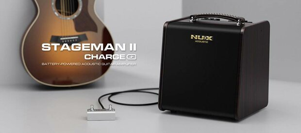 Nux STAGEMAN II, 80W accu versterker voor akoestische gitaar en microfoon, met bluetooth