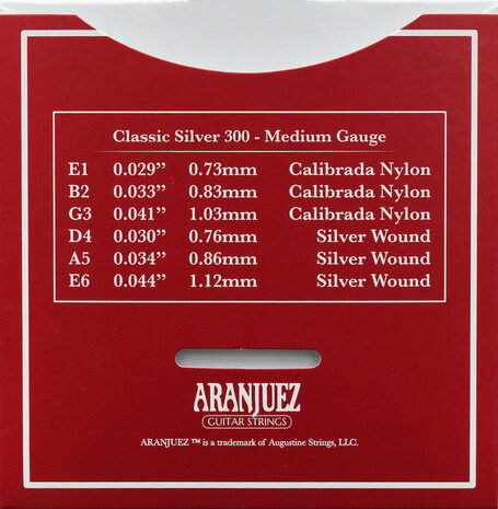 ARANJUEZ CLASSIC SILVER Snaren set à 6 snaren A300, medium tension 