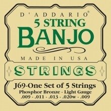 D'Addario snarenset voor 5-snarige banjo light 009