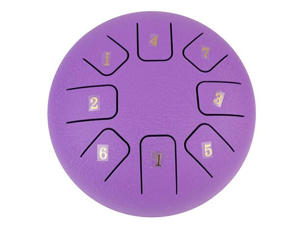 Hayman steel tongue drum 6" purple met mallets