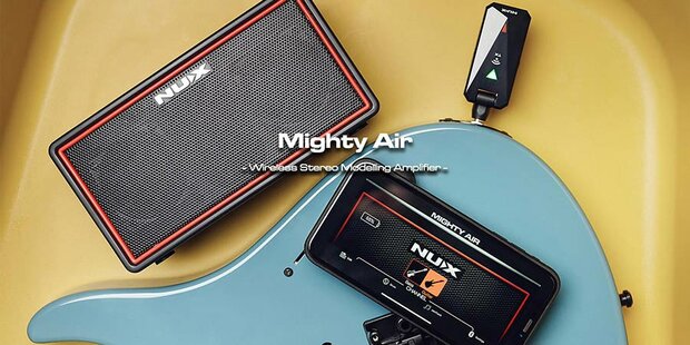 Nux Mighty Air draadloze oplaadbare stereo gitaar versterker incl. zender bluetooth