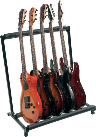 Gitaarstandaard voor 5 e-(bas)gitaren, inklapbaar 