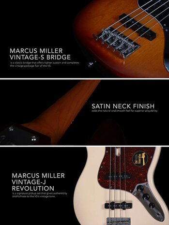 Sire Basses V5 Series Marcus Miller alder 4-string passive bass guitar champagne gold metallic
