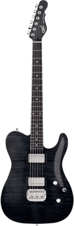 G&L Asat DeLuxe Tribute Transluced Black 'carved top'