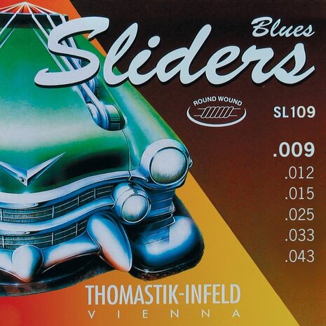 Thomastik Blues Sliders stringset, roundwound, silk inlay, 009 of 010