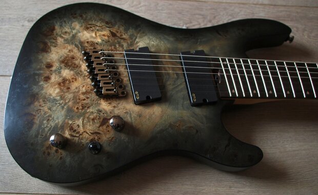 CORT E-Gitaar, KX FF, Stardust Black, 7-snarige gitaar