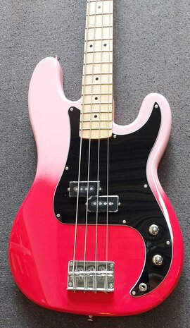 SX Modern Series PB style electric bass guitar with gigbag, , pink twilight