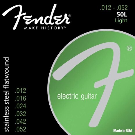 Fender F-50 Flatwounds snarenset e-gitaar 012 of 013