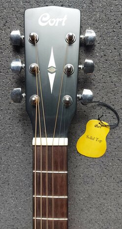 Cort Folkgitaar Earth 70, Black Satin Dreadnought met massief bovenblad