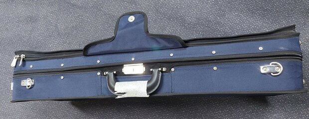 Vioolkoffer voor 2 violen 4/4, 4 strijkstokken, beharing, met 2 hygrometers