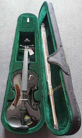 Viool 4/4 (volwassen model) compleet, zwart 