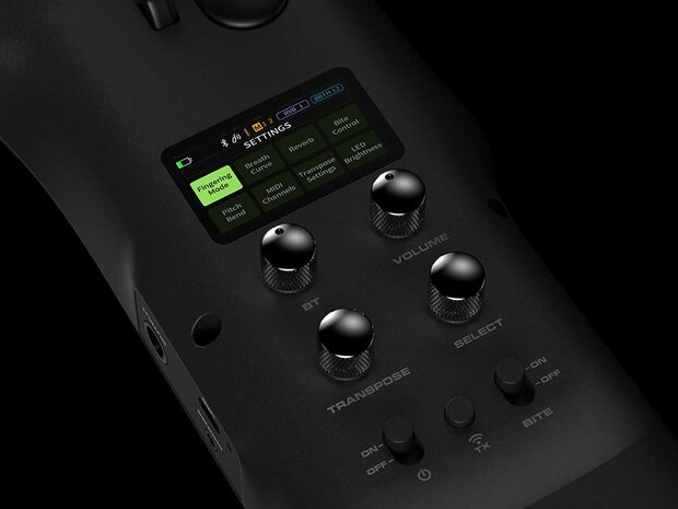 NUX Nes-1 digitale saxofoon, met bluetooth, draadloos met 5W speaker, zwart