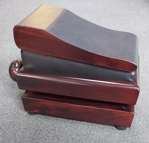 Zeer luxe Hidrau Ergo-Gra Footrest wood, traploos in hoogte verstelbaar
